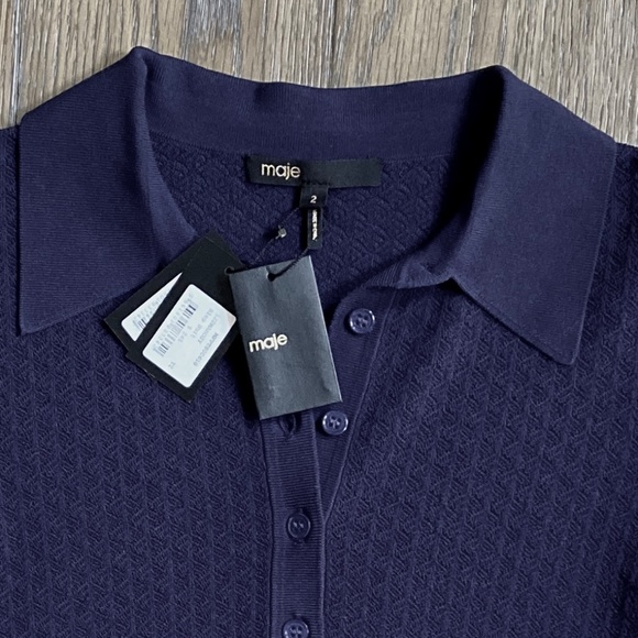 Maje Pointelle knit body suit sz M - Picture 14 of 16